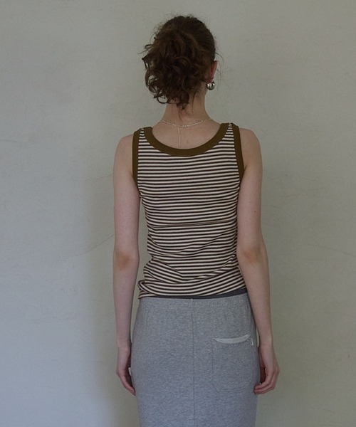 Lil Ambition(リルアンビション)の「マルチボーダータンクトップ(タンクトップ・レディース・カーキ/ピンク・FREE)」の14枚目の写真