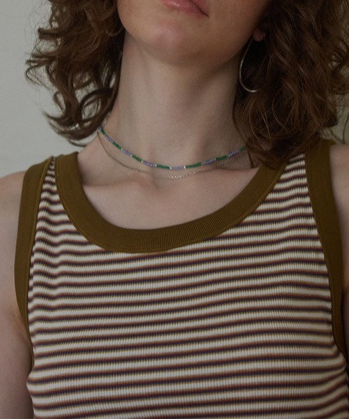 Lil Ambition(リルアンビション)の「マルチボーダータンクトップ(タンクトップ・レディース・カーキ/ピンク・FREE)」の20枚目の写真