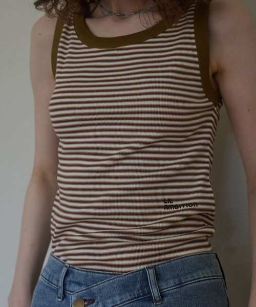 Lil Ambition(リルアンビション)の「マルチボーダータンクトップ(タンクトップ・レディース・カーキ/ピンク・FREE)」の22枚目の写真