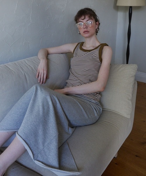 Lil Ambition(リルアンビション)の「マルチボーダータンクトップ(タンクトップ・レディース・カーキ/ピンク・FREE)」の15枚目の写真