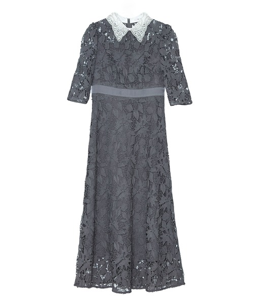 セール】【LEJA】花柄レースビジューカラーAラインドレスワンピース