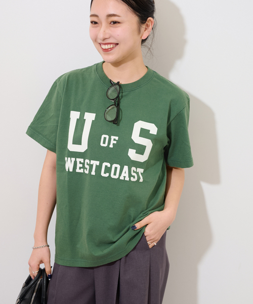 JOURNAL STANDARD relume（ジャーナルスタンダード　レリューム）の「《追加》別注【GULFCOAST SPORTSWEAR】ロゴTシャツ（Tシャツ/カットソー・レディース・ライトホワイト/グリーン/ベージュ/ネイビー・FREE）」の3枚目の写真