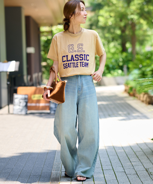 JOURNAL STANDARD relume（ジャーナルスタンダード　レリューム）の「《追加》別注【GULFCOAST SPORTSWEAR】ロゴTシャツ（Tシャツ/カットソー・レディース・ライトホワイト/グリーン/ベージュ/ネイビー・FREE）」の14枚目の写真