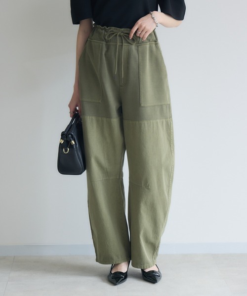 Paradise Picnic（パラダイスピクニック）の「33℃　ポンチ×布帛ワイドカーブパンツ（その他パンツ・レディース・ネイビー/ブラック/カーキ・FREE）」の2枚目の写真