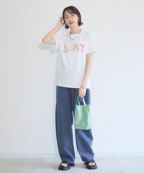 Paradise Picnic（パラダイスピクニック）の「33℃　ポンチ×布帛ワイドカーブパンツ（その他パンツ・レディース・ネイビー/ブラック/カーキ・FREE）」の4枚目の写真