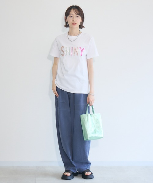 Paradise Picnic（パラダイスピクニック）の「33℃　ポンチ×布帛ワイドカーブパンツ（その他パンツ・レディース・ネイビー/ブラック/カーキ・FREE）」の6枚目の写真