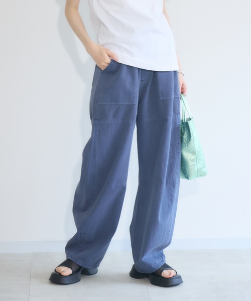 Paradise Picnic（パラダイスピクニック）の「33℃　ポンチ×布帛ワイドカーブパンツ（その他パンツ・レディース・ネイビー/ブラック/カーキ・FREE）」の8枚目の写真