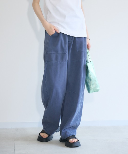 Paradise Picnic（パラダイスピクニック）の「33℃　ポンチ×布帛ワイドカーブパンツ（その他パンツ・レディース・ネイビー/ブラック/カーキ・FREE）」の9枚目の写真