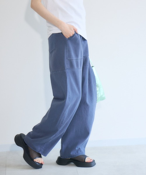 Paradise Picnic（パラダイスピクニック）の「33℃　ポンチ×布帛ワイドカーブパンツ（その他パンツ・レディース・ネイビー/ブラック/カーキ・FREE）」の10枚目の写真