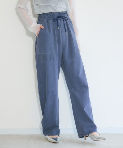 Paradise Picnic（パラダイスピクニック）の「33℃　ポンチ×布帛ワイドカーブパンツ（その他パンツ・レディース・ネイビー/ブラック/カーキ・FREE）」の11枚目の写真