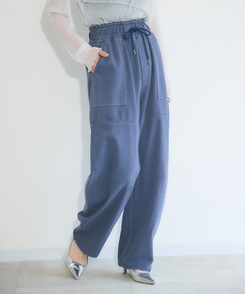 Paradise Picnic（パラダイスピクニック）の「33℃　ポンチ×布帛ワイドカーブパンツ（その他パンツ・レディース・ネイビー/ブラック/カーキ・FREE）」の12枚目の写真