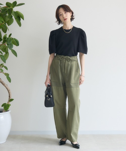 パラダイスピクニック　パンツ セール】33℃ ポンチ×布帛ワイドカーブパンツ（その他パンツ