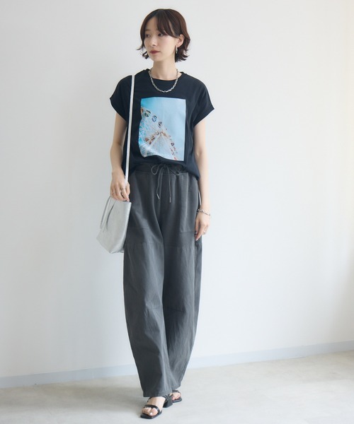 セール】33℃ ポンチ×布帛ワイドカーブパンツ（その他パンツ