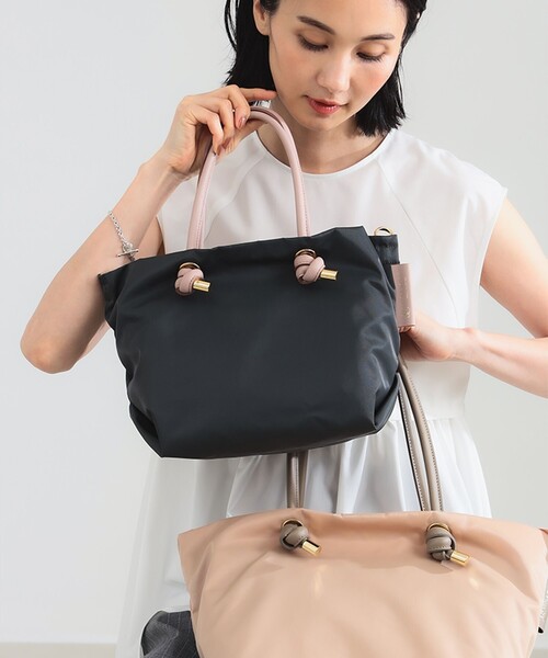 25S/S新作▼ VIOLAd’ORO / BIANCA ナイロンショルダー　黒 VIOLAd'ORO / BIANCA ナイロン トートバッグ S（トートバッグ