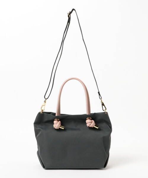 25S/S新作▼ VIOLAd’ORO / BIANCA ナイロンショルダー　黒 VIOLAd'ORO / BIANCA ナイロン トートバッグ S（トートバッグ