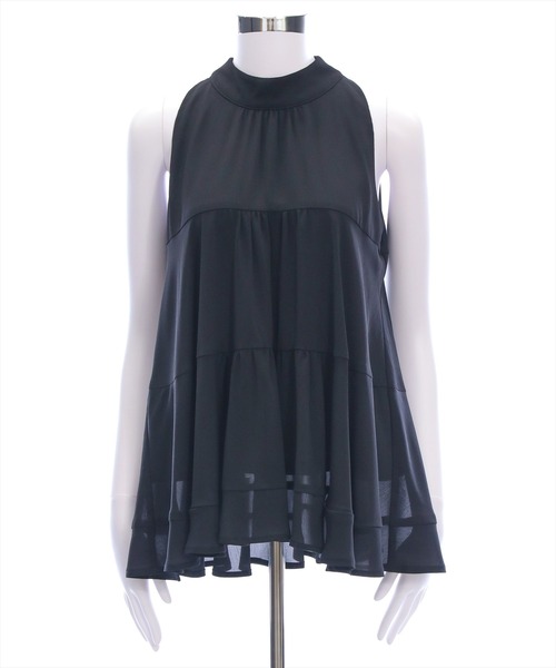 CLEAR BASIC（クリアベーシック）の「ボウタイリボンティアードブラウス[オフィスカジュアル 着回し抜群 上品]（シャツ/ブラウス・レディース・ブラック/アイボリー/ブルーグレー/ネイビー/ワインレッド・F）」の8枚目の写真