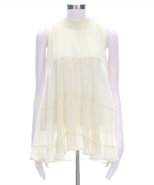 CLEAR BASIC（クリアベーシック）の「ボウタイリボンティアードブラウス[オフィスカジュアル 着回し抜群 上品]（シャツ/ブラウス・レディース・ブラック/アイボリー/ブルーグレー/ネイビー/ワインレッド・F）」の7枚目の写真