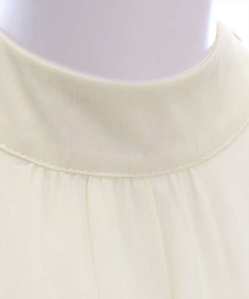 CLEAR BASIC（クリアベーシック）の「ボウタイリボンティアードブラウス[オフィスカジュアル 着回し抜群 上品]（シャツ/ブラウス・レディース・ブラック/アイボリー/ブルーグレー/ネイビー/ワインレッド・F）」の10枚目の写真