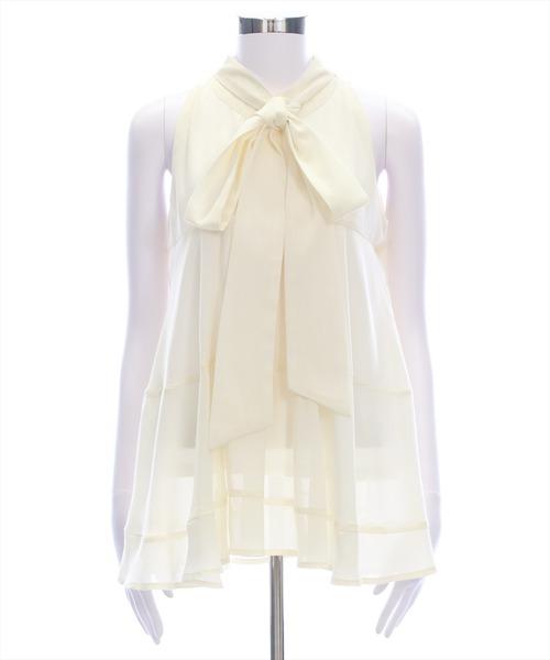 CLEAR BASIC（クリアベーシック）の「ボウタイリボンティアードブラウス[オフィスカジュアル 着回し抜群 上品]（シャツ/ブラウス・レディース・ブラック/アイボリー/ブルーグレー/ネイビー/ワインレッド・F）」の18枚目の写真