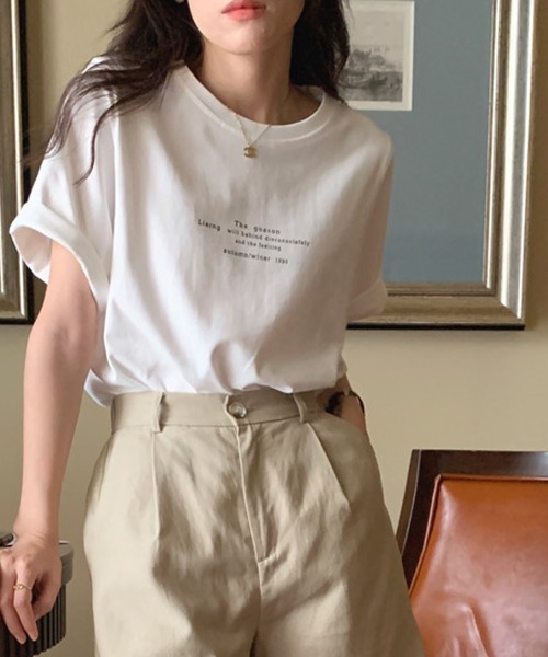 shoppinggo(ショッピングゴー)の「ロゴTシャツ レディース 夏服 tシャツ(Tシャツ/カットソー・レディース・ホワイト・L/M)」の4枚目の写真