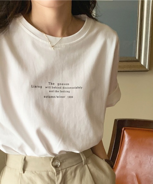 shoppinggo(ショッピングゴー)の「ロゴTシャツ レディース 夏服 tシャツ(Tシャツ/カットソー・レディース・ホワイト・L/M)」の6枚目の写真