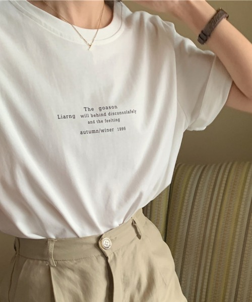 shoppinggo(ショッピングゴー)の「ロゴTシャツ レディース 夏服 tシャツ(Tシャツ/カットソー・レディース・ホワイト・L/M)」の7枚目の写真