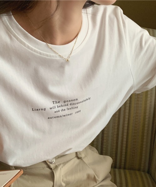 shoppinggo(ショッピングゴー)の「ロゴTシャツ レディース 夏服 tシャツ(Tシャツ/カットソー・レディース・ホワイト・L/M)」の8枚目の写真