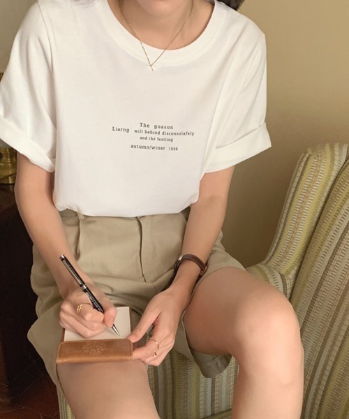 shoppinggo(ショッピングゴー)の「ロゴTシャツ レディース 夏服 tシャツ(Tシャツ/カットソー・レディース・ホワイト・L/M)」の12枚目の写真