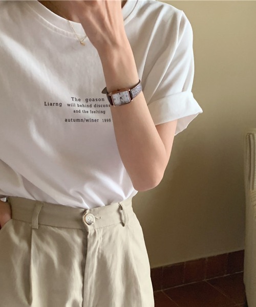 shoppinggo(ショッピングゴー)の「ロゴTシャツ レディース 夏服 tシャツ(Tシャツ/カットソー・レディース・ホワイト・L/M)」の14枚目の写真