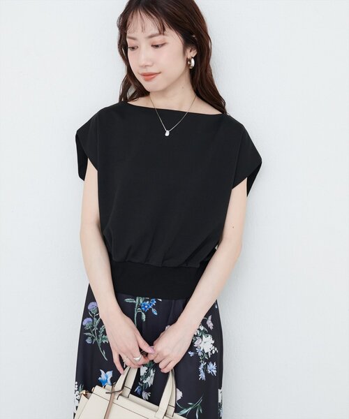 natural couture（ナチュラルクチュール）の「きれいめポンチボートネックTOPS（タンクトップ・レディース・ピンク/ブルー/アイボリー/グレイッシュベージュ/ブラック・FREE）」の15枚目の写真