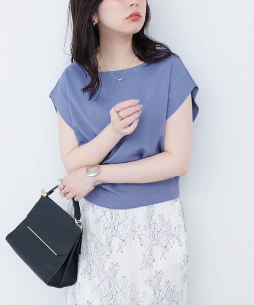 natural couture（ナチュラルクチュール）の「きれいめポンチボートネックTOPS（タンクトップ・レディース・ピンク/ブルー/アイボリー/グレイッシュベージュ/ブラック・FREE）」の18枚目の写真