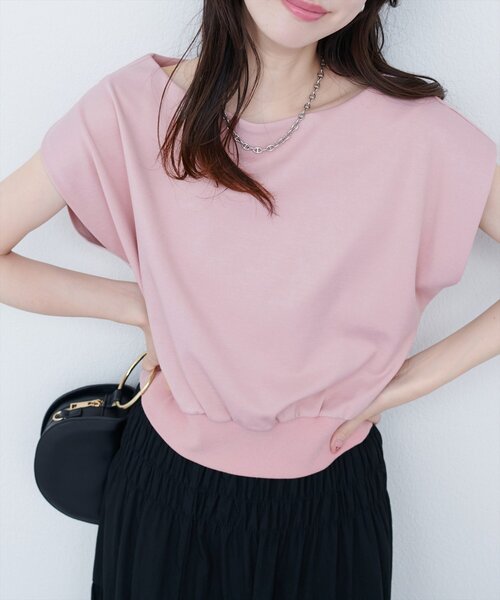 natural couture（ナチュラルクチュール）の「きれいめポンチボートネックTOPS（タンクトップ・レディース・ピンク/ブルー/アイボリー/グレイッシュベージュ/ブラック・FREE）」の22枚目の写真