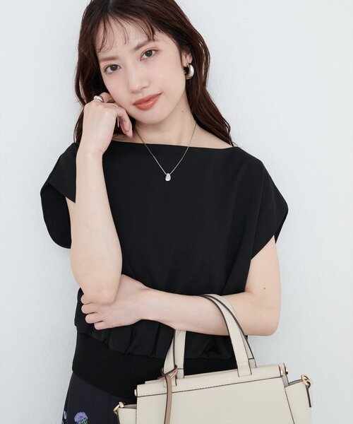 natural couture（ナチュラルクチュール）の「きれいめポンチボートネックTOPS（タンクトップ・レディース・ピンク/ブルー/アイボリー/グレイッシュベージュ/ブラック・FREE）」の17枚目の写真