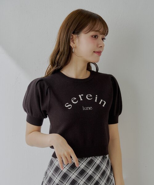 ella_selectshop コンパクトジャガードブルゾン　五分袖　黒 ella-selectshop コンパクトジャガードブルゾン 五分袖 黒