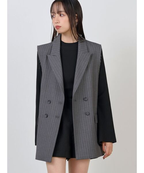 セール】【セットアップ対応】ピークドラペルダブルミドルジレベスト