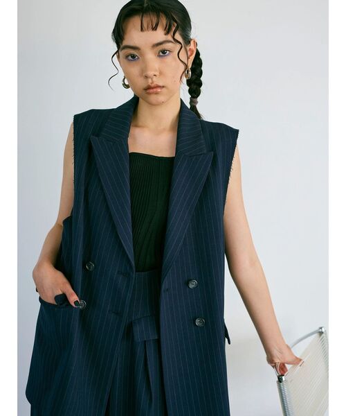 セール】【セットアップ対応】ピークドラペルダブルミドルジレベスト