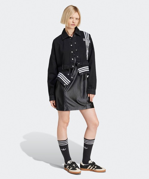 adidas(アディダス)の「adidas/アディダス DENIM TRACK TOP デニムジャケット(デニムジャケット・レディース・ブラック・S/XS/XL/M)」の3枚目の写真