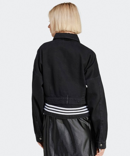 adidas(アディダス)の「adidas/アディダス DENIM TRACK TOP デニムジャケット(デニムジャケット・レディース・ブラック・S/XS/XL/M)」の2枚目の写真