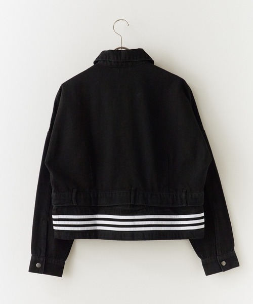 adidas(アディダス)の「adidas/アディダス DENIM TRACK TOP デニムジャケット(デニムジャケット・レディース・ブラック・S/XS/XL/M)」の6枚目の写真