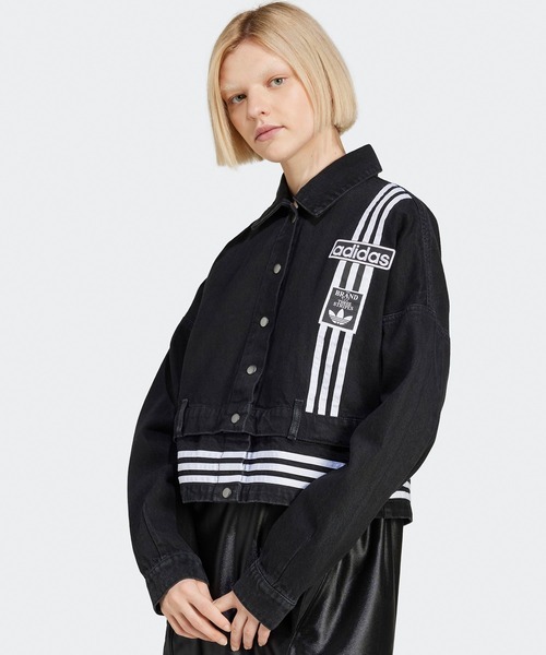 adidas(アディダス)の「adidas/アディダス DENIM TRACK TOP デニムジャケット(デニムジャケット・レディース・ブラック・S/XS/XL/M)」の5枚目の写真