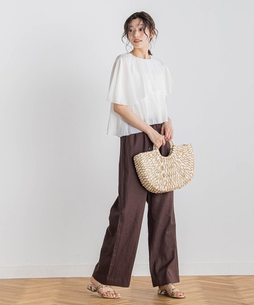 Droite lautreamont(ドロワットロートレアモン)の「【WEB限定】先染め気流染めティアードブラウス≪手洗い可能≫(シャツ/ブラウス・レディース・オフホワイト/ブラック/ブラウン/イエロー・M)」の11枚目の写真