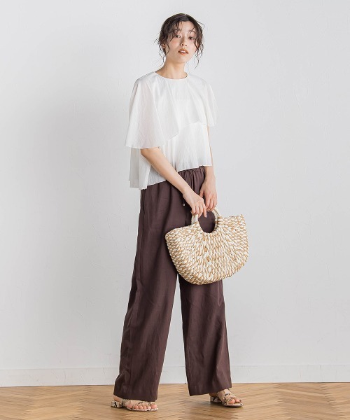 Droite lautreamont(ドロワットロートレアモン)の「【WEB限定】先染め気流染めティアードブラウス≪手洗い可能≫(シャツ/ブラウス・レディース・オフホワイト/ブラック/ブラウン/イエロー・M)」の13枚目の写真