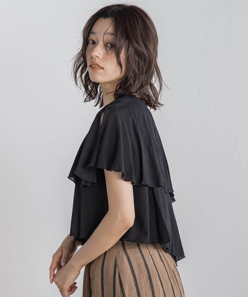 Droite lautreamont(ドロワットロートレアモン)の「【WEB限定】先染め気流染めティアードブラウス≪手洗い可能≫(シャツ/ブラウス・レディース・オフホワイト/ブラック/ブラウン/イエロー・M)」の15枚目の写真
