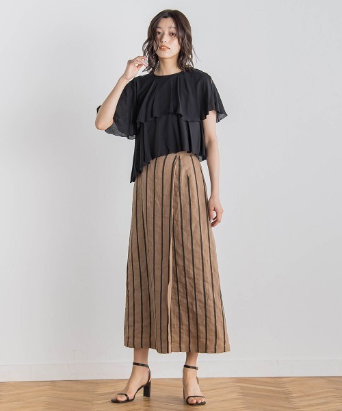 Droite lautreamont(ドロワットロートレアモン)の「【WEB限定】先染め気流染めティアードブラウス≪手洗い可能≫(シャツ/ブラウス・レディース・オフホワイト/ブラック/ブラウン/イエロー・M)」の18枚目の写真