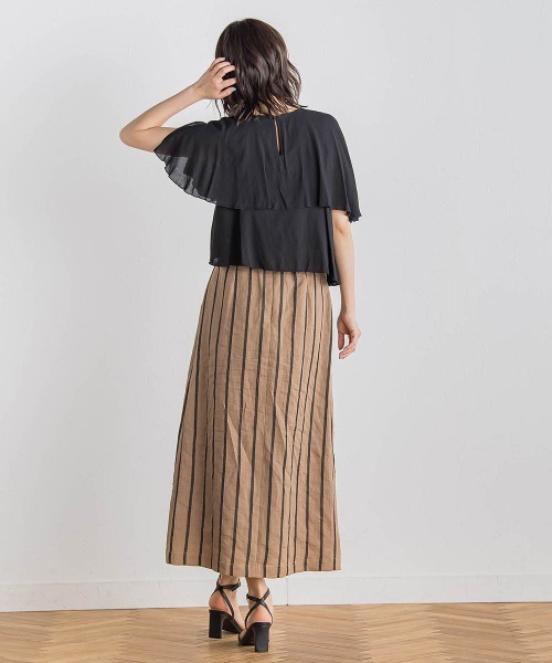 Droite lautreamont(ドロワットロートレアモン)の「【WEB限定】先染め気流染めティアードブラウス≪手洗い可能≫(シャツ/ブラウス・レディース・オフホワイト/ブラック/ブラウン/イエロー・M)」の20枚目の写真