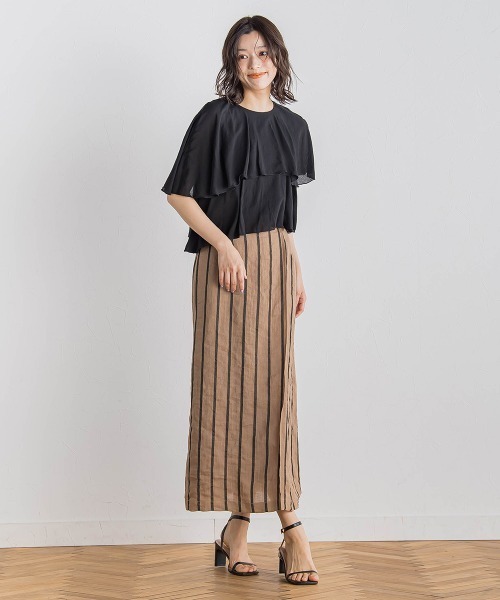 Droite lautreamont(ドロワットロートレアモン)の「【WEB限定】先染め気流染めティアードブラウス≪手洗い可能≫(シャツ/ブラウス・レディース・オフホワイト/ブラック/ブラウン/イエロー・M)」の21枚目の写真