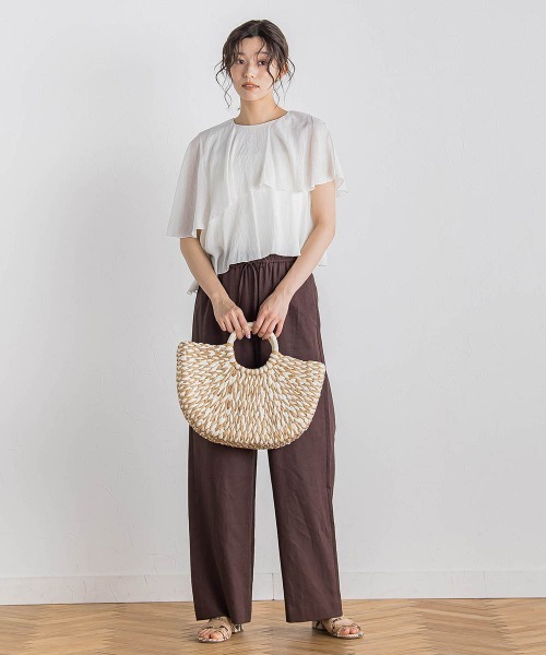 Droite lautreamont(ドロワットロートレアモン)の「【WEB限定】先染め気流染めティアードブラウス≪手洗い可能≫(シャツ/ブラウス・レディース・オフホワイト/ブラック/ブラウン/イエロー・M)」の10枚目の写真