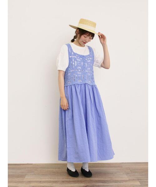 Samansa Mos2(サマンサ モスモス)の「【汗染み防止】袖口レースパフスリーブTシャツ(Tシャツ/カットソー・レディース・オフホワイト/ブルー/チャコールグレー/キナリ・F)」の11枚目の写真