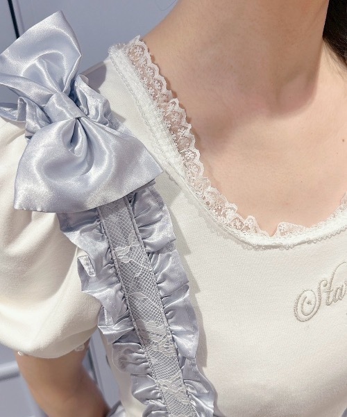 lilLilly（リルリリー）の「サテンプリーツレースロングスカート（2way/取り外し）（スカート・レディース・ブルー/ブラック/ピンク・FREE）」の15枚目の写真