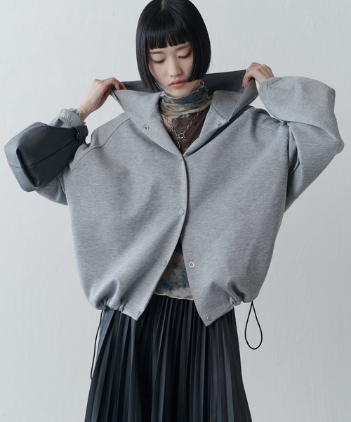 Lui's（ルイス）の「relaxスナップフードブルゾン（Tシャツ/カットソー・レディース・グレー/ブラック/ライトグレー・FREE）」の20枚目の写真